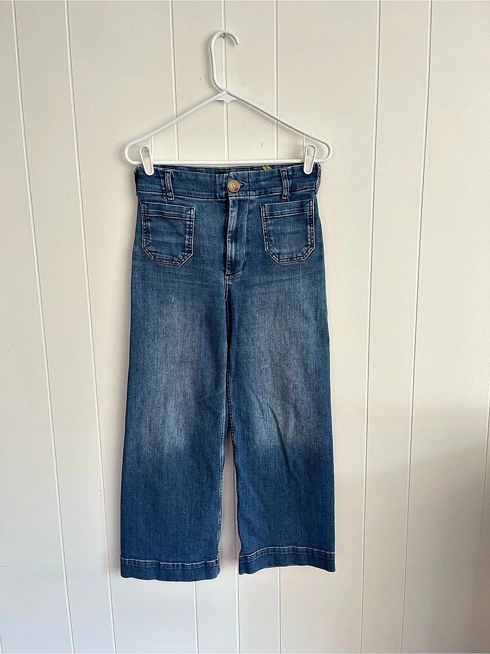 Anthropologie Maeve The Colette High-Rise Wide-Leg Cropped Jeans – Size 27